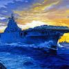 Military Ships At Sunset Diamond Painting