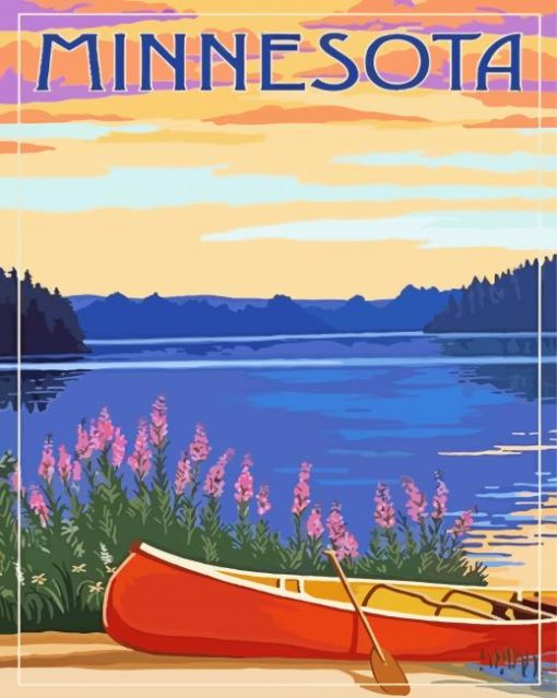 Minnesota Lake Poster Art Diamond Painting