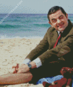 Mr Bean In Beach Diamond Painting
