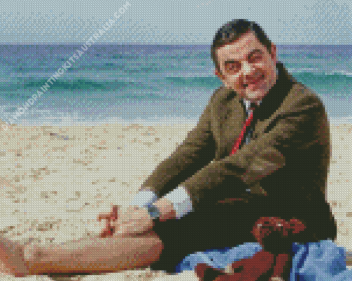 Mr Bean In Beach Diamond Painting