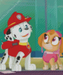 Paw Patrol Skye And Marshall Diamond Painting