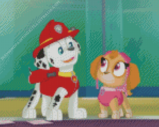 Paw Patrol Skye And Marshall Diamond Painting