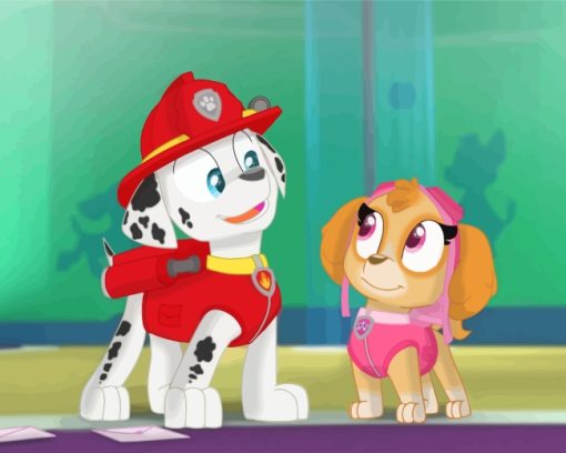 Paw Patrol Skye And Marshall Diamond Painting