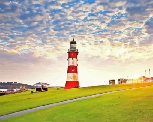 Plymouth Hoe Lighthouse Diamond Painting