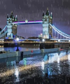 Raining London Tower Bridge Diamond Painting