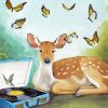 Record Player And Deer Diamond Painting