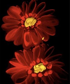 Red Gerbera Daisy Flowers Diamond Painting