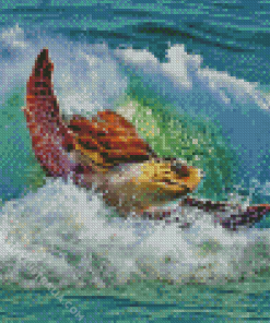 Sea Turtle In Wave Diamond Painting