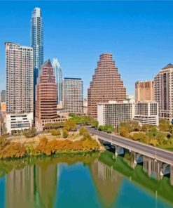 Texas Austin City Buildings Diamond Painting