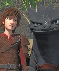 Toothless Dragon And Hiccup Diamond Painting