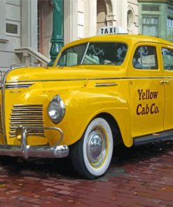 Vintage Yellow Taxi Cab Diamond Painting