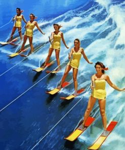 Water Ski Vintage Girls Diamond Painting