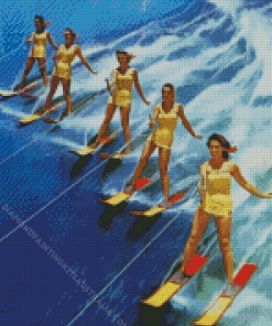 Water Ski Vintage Girls Diamond Painting