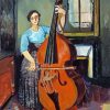 Woman With A Double Bass Diamond Painting