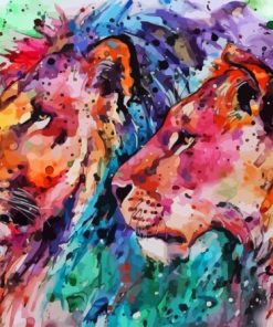 Abstract Colorful Big Cats Diamond Painting