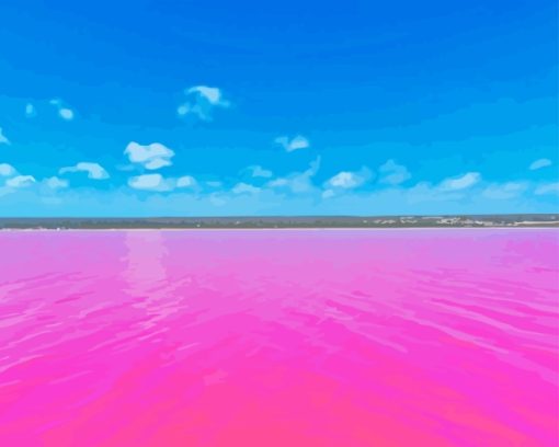 Australia Pink Lake Diamond Painting