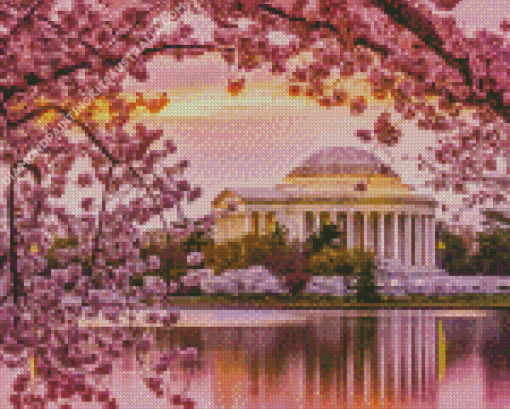 Cherry Blossoms Washington Dc Diamond Painting