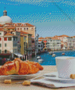 Coffee And Croissant In Venice Diamond Painting