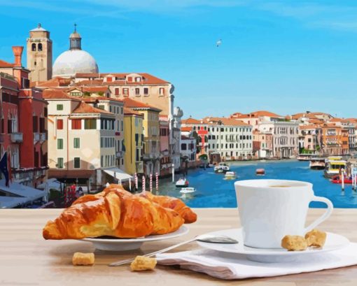 Coffee And Croissant In Venice Diamond Painting