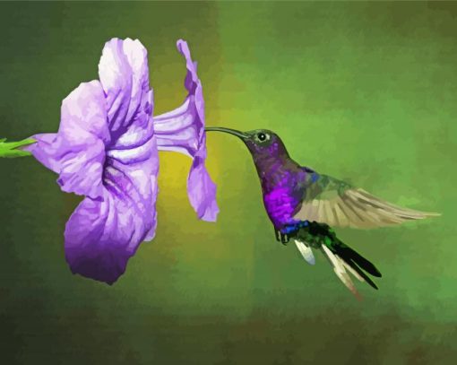 Flying Purple Hummingbird Diamond Painting
