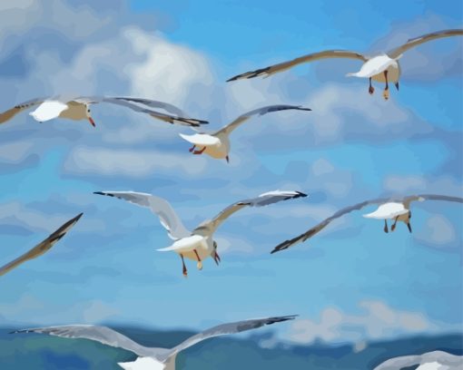 Flying Seagull Birds Diamond Painting