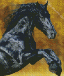 Friesian Black Horse Diamond Painting