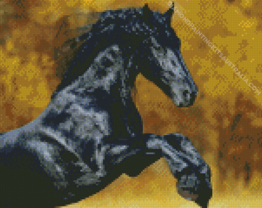 Friesian Black Horse Diamond Painting