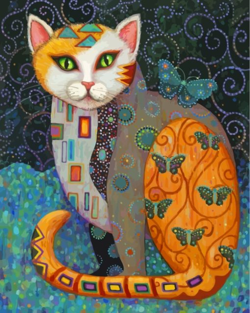 Gustav Klimt Cat Diamond Painting
