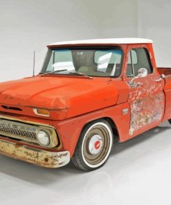 Old Red 1966 Chevy Pickup Diamond Painting