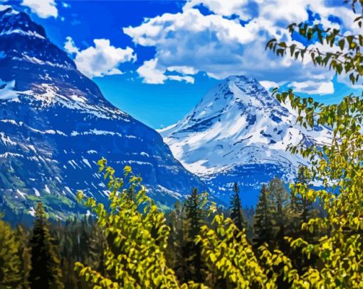 Snowy Mountains Montana Diamond Painting