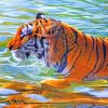 Tiger In Water Diamond Painting