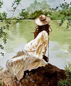 Woman And River Diamond Painting