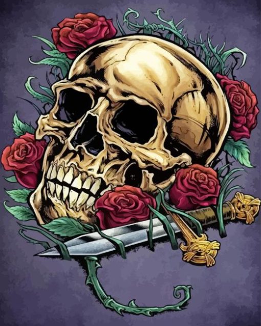 Skull Rose Diamond Painting