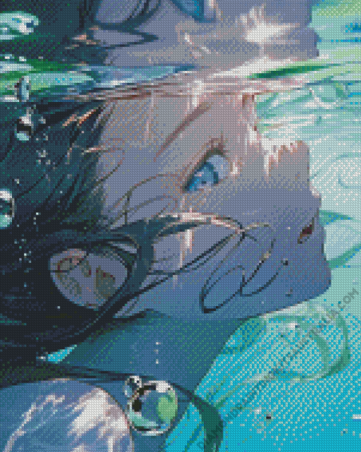 Anime Girl Under Water Diamond Painting