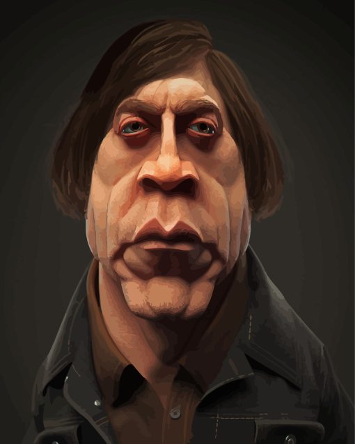 Anton Chigurh Caricature Diamond Painting