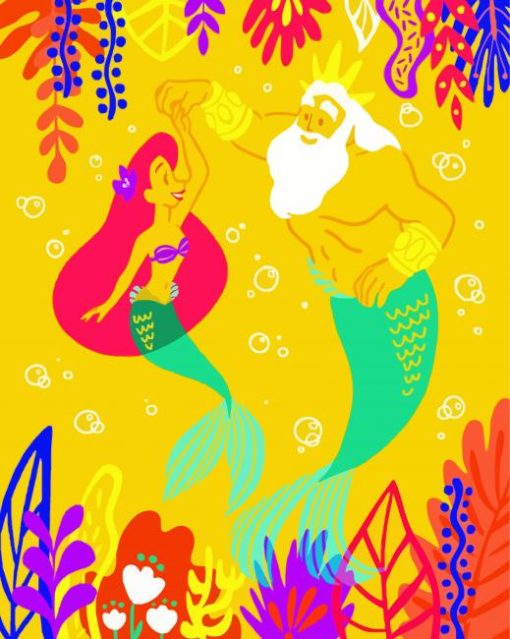 Ariel And Father King Triton Diamond Painting