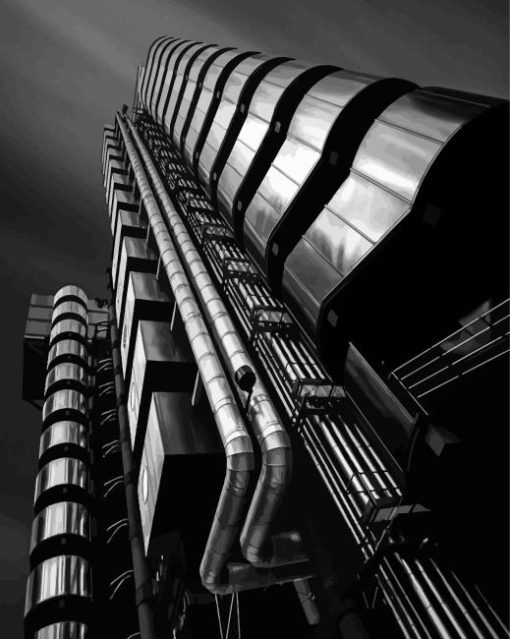 Black And White Building Diamond Painting