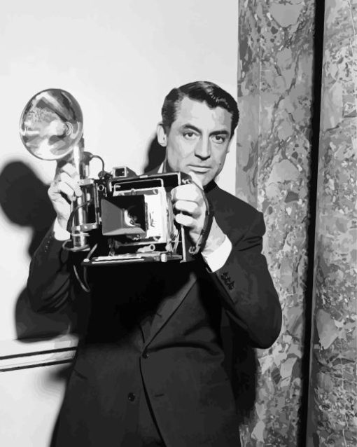 Cary Grant With Camera Diamond Painting