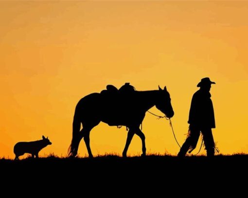 Cowboy And Horse Diamond Painting