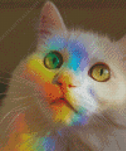 Cute Rainbow Cat Diamond Painting