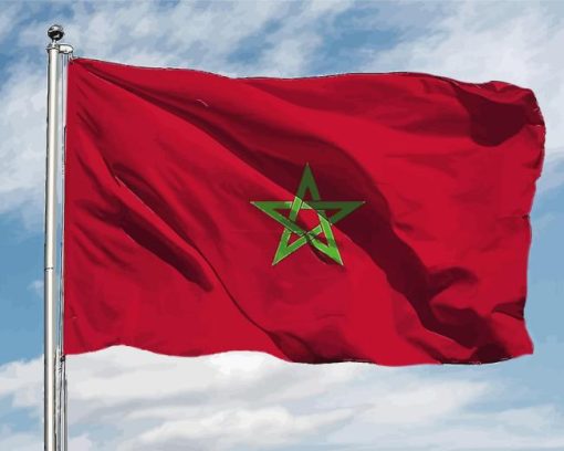 Flag Of Morocco Waving Diamond Painting