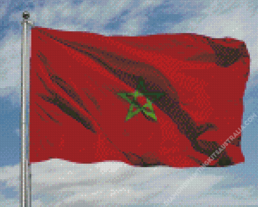 Flag Of Morocco Waving Diamond Painting