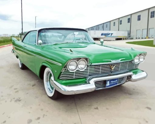 Green 58 Plymouth Diamond Painting