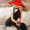 Lady With Red Hat Diamond Painting