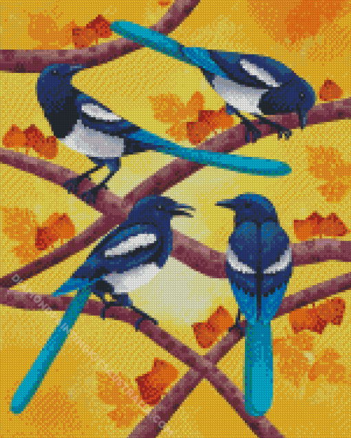 Magpies Birds Diamond Painting