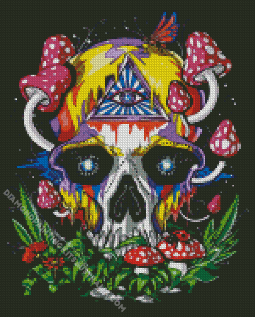 Mushroom Skeleton Diamond Painting