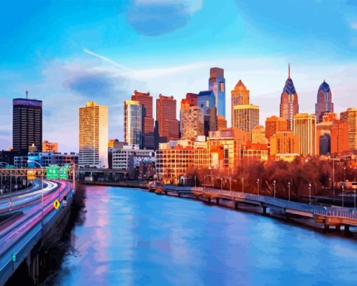 Philadelphia Skyline Diamond Painting