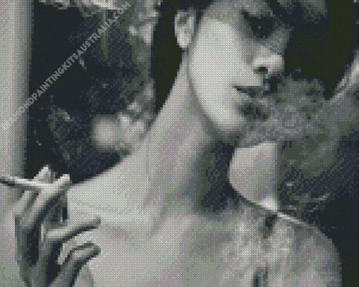 Sad Lady Smoking Diamond Painting