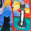 Cat Looking In The Mirror Diamond Painting
