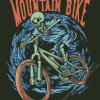 Skull On Mountain Bike Diamond Painting